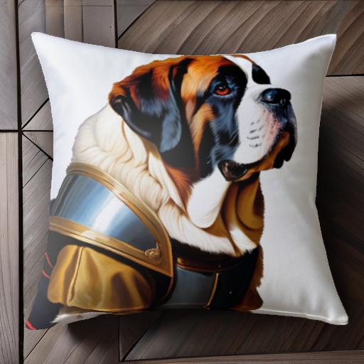 鎧 セントバーナード リアルな絵 カラフル 犬 クッションカバー 45×45cm アニマル柄 おしゃれ 可愛い ..