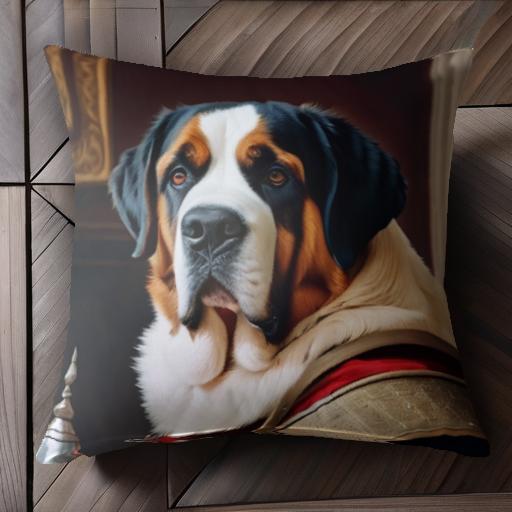 鎧 セントバーナード 貴族風 絵画 クッションカバー 45×45cm アニマル柄 おしゃれ 可愛い クッション本体付き 正方形 犬ファン 鎧 セントバーナード 貴族風 絵画 クッションカバー 45×45cm アニマル柄 おしゃれ 可愛い クッション本体付き 正方形 犬ファン