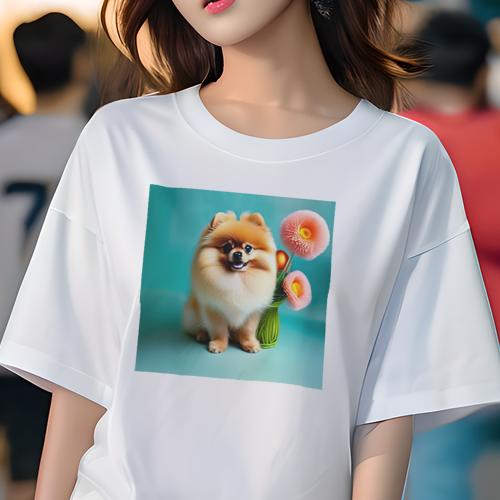 Tシャツ レディース 犬ファン 半袖 春夏 犬柄 プリント カジュアル かわいい 人間用 フィットネス ダン..