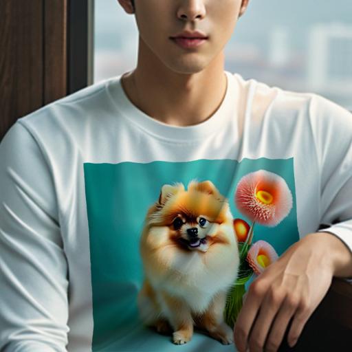 長袖Tシャツ 人間用 メンズ 秋春夏 プリント レジャー アウトドア カジュアル かわいい 犬ファン 花 ポ..