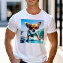 Tシャツ メンズ キッズ 犬ファン 半袖 春夏 犬柄 プリント カジュアル かわいい 人間用 フィットネス ダンス サングラス チワワ サーフィン 海 ライフジャケット 波