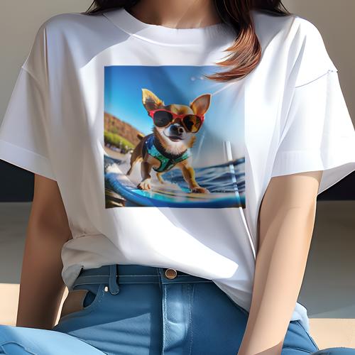 Tシャツ レディース 犬ファン 半袖 春夏 犬柄 プリント カジュアル かわいい 人間用 フィットネス ダン..