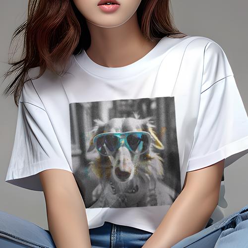 Tシャツ レディース 犬ファン 半袖 春夏 犬柄 プリント カジュアル かわいい 人間用 フィットネス ダンス サングラス 不明 カラーのチェーン テキスト パーティー Tシャツ レディース 犬ファン 半袖 春夏 犬柄 プリント カジュアル かわいい 人間用 フィットネス ダンス サングラス 不明 カラーのチェーン テキスト パーティー