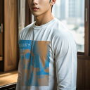 長袖Tシャツ 人間用 メンズ 秋春夏 プリント レジャー アウトドア カジュアル かわいい 犬ファン サングラス その他 街