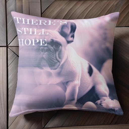 希望 フレンチブルドッグ かわいい 花 ピンク 夢 クッションカバー 45×45cm アニマル柄 おしゃれ 可愛..