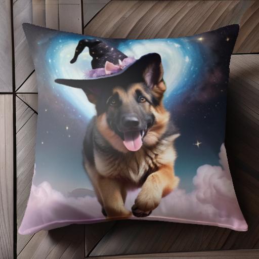 魔法の帽子 ジャーマンシェパード ハートの背景 星 雲 クッションカバー 45×45cm アニマル柄 おしゃれ 可愛い クッション本体付き 正方形 犬ファン 魔法の帽子 ジャーマンシェパード ハートの背景 星 雲 クッションカバー 45×45cm アニマル柄 おしゃれ 可愛い クッション本体付き 正方形 犬ファン