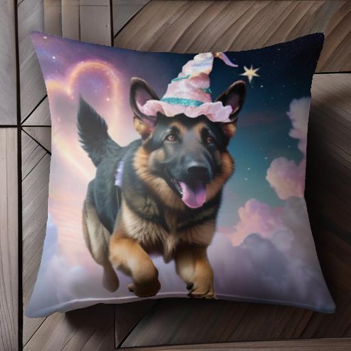魔法の帽子 ジャーマンシェパードドッグ 星 雲 ハート クッションカバー 45×45cm アニマル柄 おしゃれ 可愛い クッション本体付き 正方形 犬ファン 魔法の帽子 ジャーマンシェパードドッグ 星 雲 ハート クッションカバー 45×45cm アニマル柄 おしゃれ 可愛い クッション本体付き 正方形 犬ファン