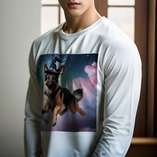 長袖Tシャツ 人間用 メンズ 秋春夏 プリント レジャー アウトドア カジュアル かわいい 犬ファン 魔法の帽子 ジャーマンシェパードドッグ 夕焼け空 星 雲 長袖Tシャツ 人間用 メンズ 秋春夏 プリント レジャー アウトドア カジュアル かわいい 犬ファン 魔法の帽子 ジャーマンシェパードドッグ 夕焼け空 星 雲