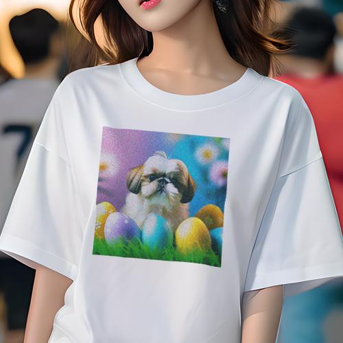 Tシャツ レディース 犬ファン 半袖 春夏 犬柄 プリント カジュアル かわいい 人間用 フィットネス ダン..
