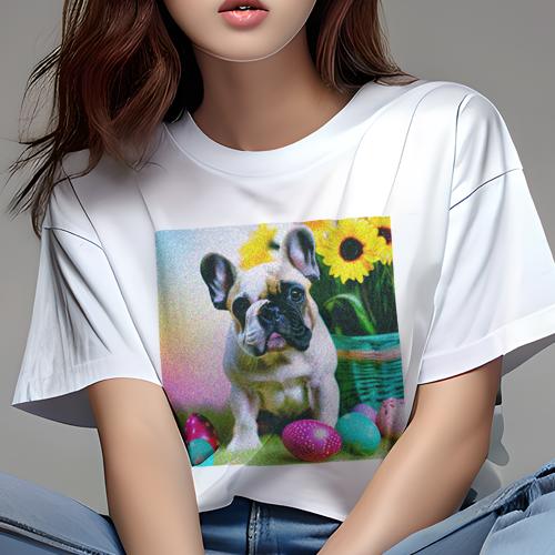 Tシャツ レディース 犬ファン 半袖 春夏 犬柄 プリント カジュアル かわいい 人間用 フィットネス ダンス ひまわり フレンチブルドッグ イースターエッグ バスケット Tシャツ レディース 犬ファン 半袖 春夏 犬柄 プリント カジュアル かわいい 人間用 フィットネス ダンス ひまわり フレンチブルドッグ イースターエッグ バスケット