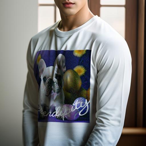 長袖Tシャツ 人間用 メンズ 秋春夏 プリント レジャー アウトドア カジュアル かわいい 犬ファン 卵 フレンチブルドッグ 花 紫 イースター