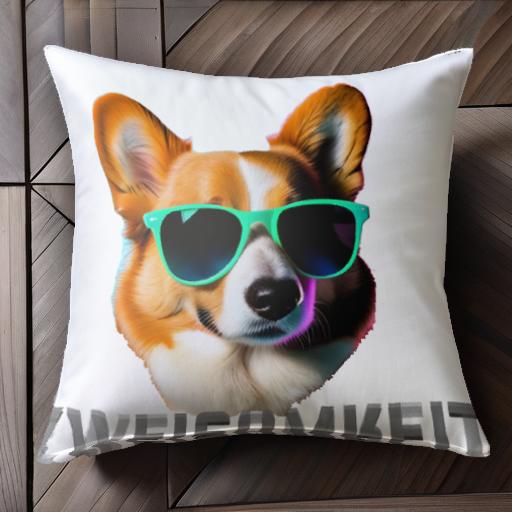 サングラス ウェルシュコーギー クッションカバー 45×45cm アニマル柄 おしゃれ 可愛い クッション本体..