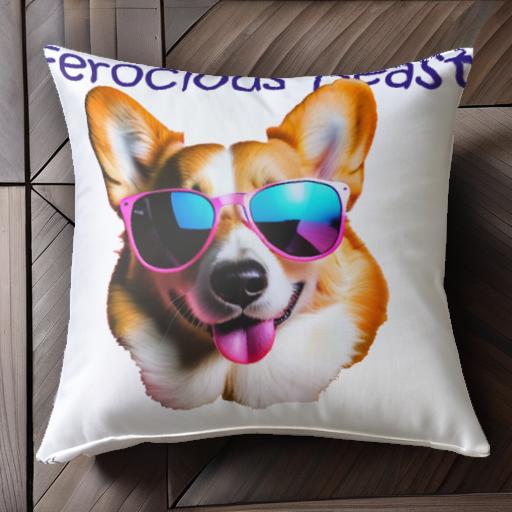 サングラス コーギー 笑顔 カラフル クッションカバー 45×45cm アニマル柄 おしゃれ 可愛い クッション本体付き 正方形 犬ファン