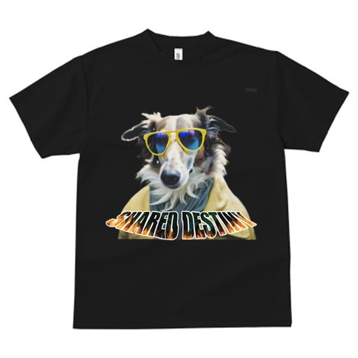 Tシャツ レディース 犬ファン 半袖 春夏 犬柄 プリント カジュアル かわいい 人間用 フィットネス ダンス サングラス ボルゾイ ジャケット 黄色