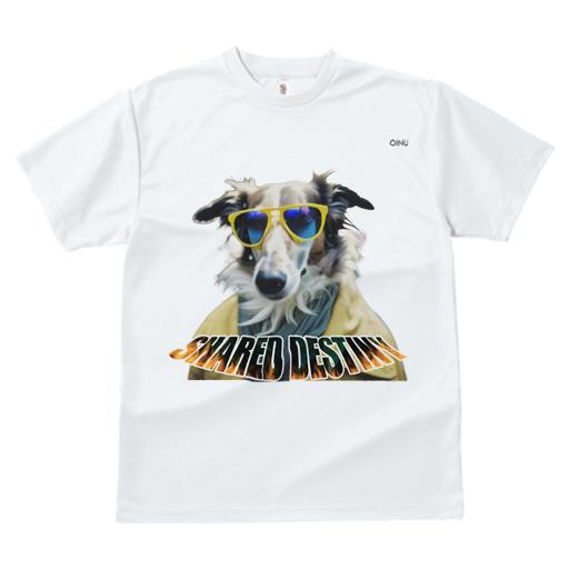 Tシャツ レディース 犬ファン 半袖 春夏 犬柄 プリント カジュアル かわいい 人間用 フィットネス ダンス サングラス ボルゾイ ジャケット 黄色