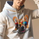 パーカー 人間用 メンズ 秋春夏 プリント レジャー ポケットレス プルオーバーパーカー カジュアル かわいい 犬ファン サングラス ウェルシュコーギーペンブローク 色鮮やか ピンク かわいい 犬(4)
