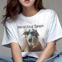 Tシャツ レディース 犬ファン 半袖 春夏 犬柄 プリント カジュアル かわいい 人間用 フィットネス ダンス サングラス ボーダーコリー コート テキスト