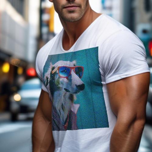 Tシャツ メンズ キッズ 犬ファン 半袖 春夏 犬柄 プリント カジュアル かわいい 人間用 フィットネス ダンス サングラス ボルゾイ コート