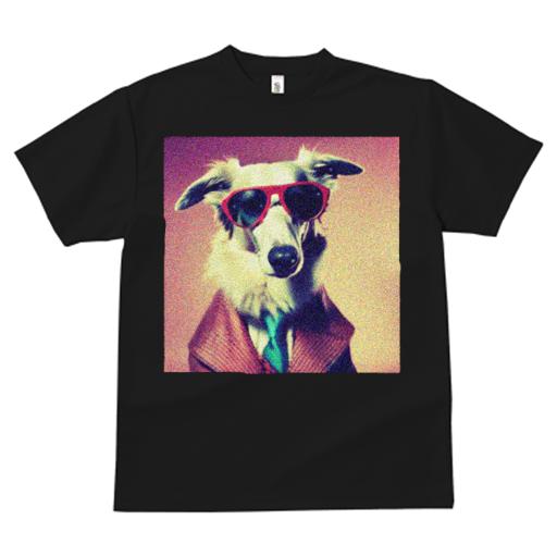 Tシャツ レディース 犬ファン 半袖 春夏 犬柄 プリント カジュアル かわいい 人間用 フィットネス ダンス サングラス ボルゾイ スーツ ネクタイ レトロ