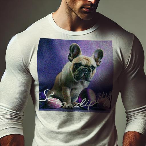 長袖Tシャツ 人間用 メンズ 秋春夏 プリント レジャー アウトドア カジュアル かわいい 犬ファン 紫 フレンチブルドッグ イースターエッグ