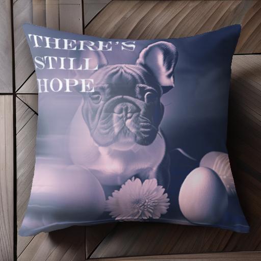 卵 フレンチブルドッグ 花 クッションカバー 45×45cm アニマル柄 おしゃれ 可愛い クッション本体付き 正方形 犬ファン