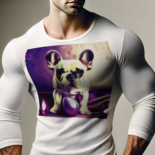 長袖Tシャツ 人間用 メンズ 秋春夏 プリント レジャー アウトドア カジュアル かわいい 犬ファン 卵 フレンチブルドッグ 紫色