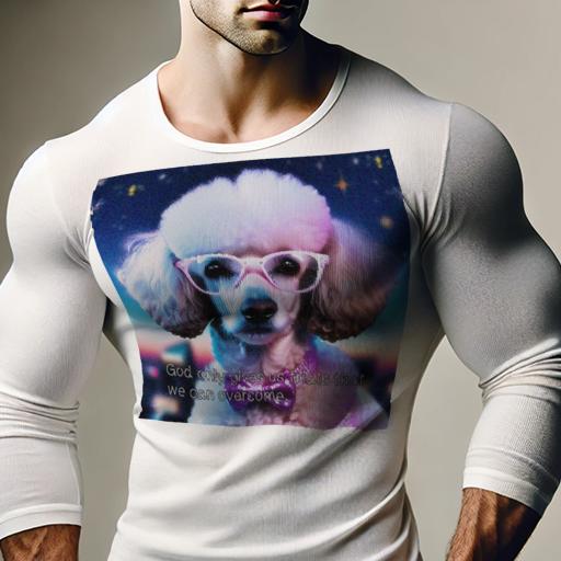 長袖Tシャツ 人間用 メンズ 秋春夏 プリント レジャー アウトドア カジュアル かわいい 犬ファン 眼鏡 プードル リボン 夜空