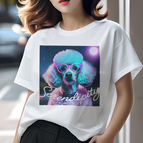 Tシャツ レディース 犬ファン 半袖 春夏 犬柄 プリント カジュアル かわいい 人間用 フィットネス ダンス サングラス プードル キラキラ ライト サイケデリック パーティー Tシャツ レディース 犬ファン 半袖 春夏 犬柄 プリント カジュアル かわいい 人間用 フィットネス ダンス サングラス プードル キラキラ ライト サイケデリック パーティー