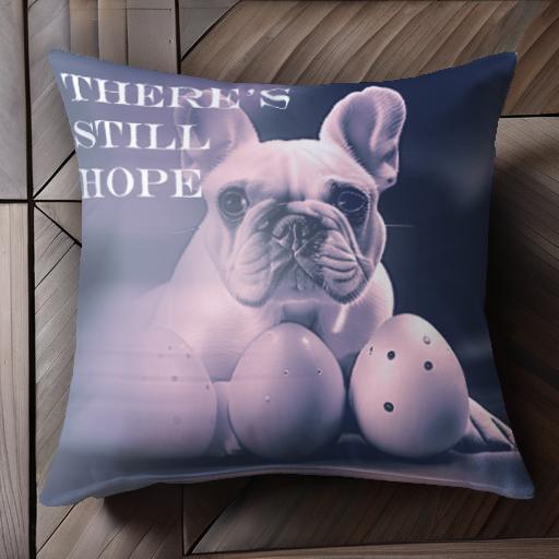 卵 フレンチブルドッグ クッションカバー 45×45cm アニマル柄 おしゃれ 可愛い クッション本体付き 正..