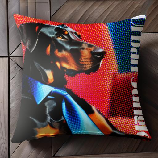 ネクタイ ドーベルマン アーバンジャングル クッションカバー 45×45cm アニマル柄 おしゃれ 可愛い ク..