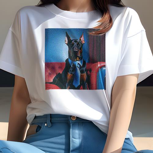 Tシャツ レディース 犬ファン 半袖 春夏 犬柄 プリント カジュアル かわいい 人間用 フィットネス ダンス ネクタイ ドーベルマン ソファ カーテン Tシャツ レディース 犬ファン 半袖 春夏 犬柄 プリント カジュアル かわいい 人間用 フィットネス ダンス ネクタイ ドーベルマン ソファ カーテン