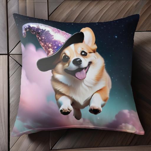 魔法の帽子 コーギー 夜空 星 雲 クッションカバー 45×45cm アニマル柄 おしゃれ 可愛い クッション本体付き 正方形 犬ファン 魔法の帽子 コーギー 夜空 星 雲 クッションカバー 45×45cm アニマル柄 おしゃれ 可愛い クッション本体付き 正方形 犬ファン