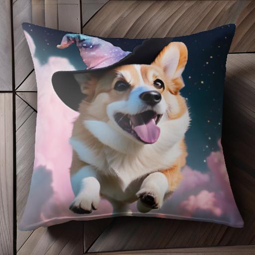 空 ウェルシュコーギー 星 クッションカバー 45×45cm アニマル柄 おしゃれ 可愛い クッション本体付き ..