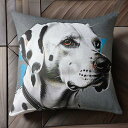 首輪 ダルメシアン クッションカバー 45×45cm アニマル柄 おしゃれ 可愛い クッション本体付き 正方形 犬ファン