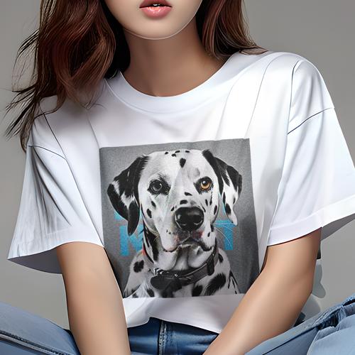 Tシャツ レディース 犬ファン 半袖 春夏 犬柄 プリント カジュアル かわいい 人間用 フィットネス ダンス 白黒 ダルメシアン スポット 首輪 Tシャツ レディース 犬ファン 半袖 春夏 犬柄 プリント カジュアル かわいい 人間用 フィットネス ダンス 白黒 ダルメシアン スポット 首輪