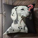 はてなマーク ダルメシアン クッションカバー 45×45cm アニマル柄 おしゃれ 可愛い クッション本体付き 正方形 犬ファン