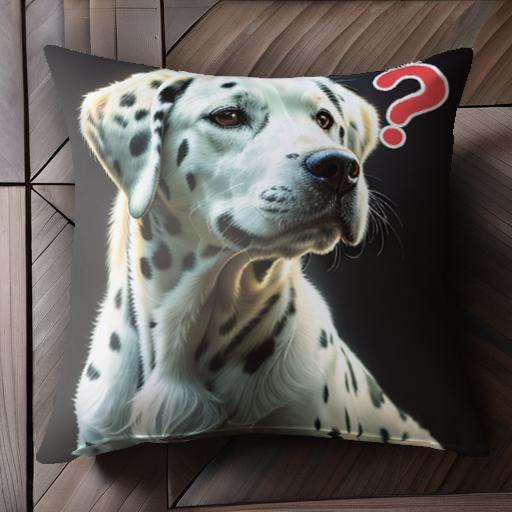 クエスチョンマーク ダルメシアン クッションカバー 45×45cm アニマル柄 おしゃれ 可愛い クッション本体付き 正方形 犬ファン