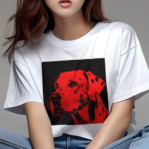 Tシャツ レディース 犬ファン 半袖 春夏 犬柄 プリント カジュアル かわいい 人間用 フィットネス ダンス 赤 ダルメシアン ポップアート Tシャツ レディース 犬ファン 半袖 春夏 犬柄 プリント カジュアル かわいい 人間用 フィットネス ダンス 赤 ダルメシアン ポップアート