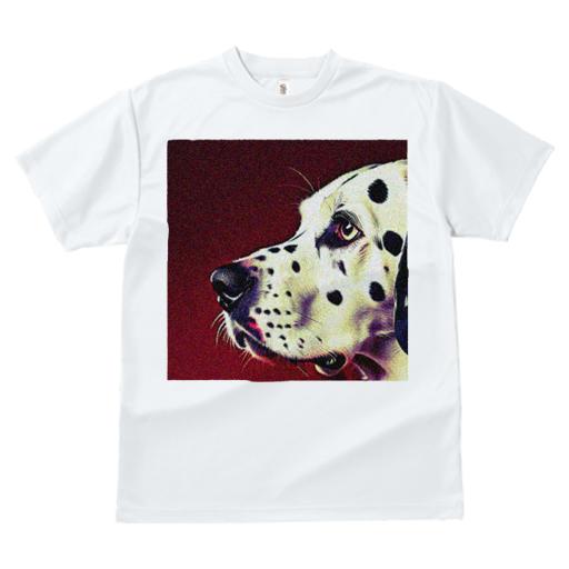 Tシャツ メンズ キッズ 犬ファン 半袖 春夏 犬柄 プリント カジュアル かわいい 人間用 フィットネス ダンス 赤い背景 ダルメシアン