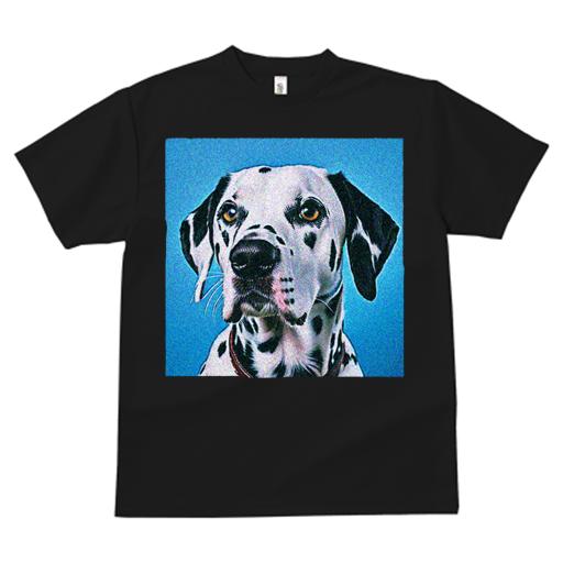 Tシャツ レディース 犬ファン 半袖 春夏 犬柄 プリント カジュアル かわいい 人間用 フィットネス ダンス 青背景 ダルメシアン スポット模様