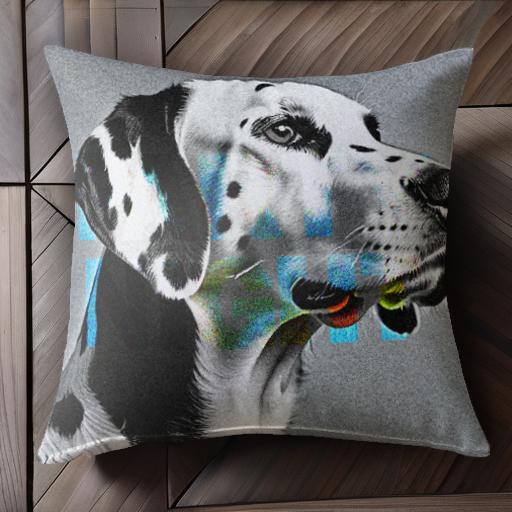 文字 ダルメシアン クッションカバー 45×45cm アニマル柄 おしゃれ 可愛い クッション本体付き 正方形 犬ファン
