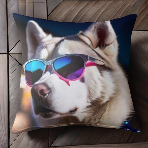 サングラス ハスキー 夜 ファッション クール ハスキー犬 クッションカバー 45×45cm アニマル柄 おしゃれ 可愛い クッション本体付き 正方形 犬ファン サングラス ハスキー 夜 ファッション クール ハスキー犬 クッションカバー 45×45cm アニマル柄 おしゃれ 可愛い クッション本体付き 正方形 犬ファン