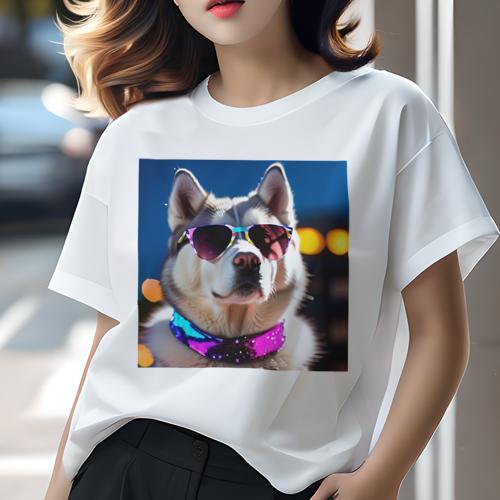 Tシャツ レディース 犬ファン 半袖 春夏 犬柄 プリント カジュアル かわいい 人間用 フィットネス ダン..