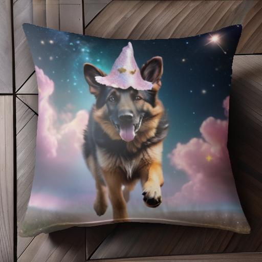 魔法の帽子 ジャーマンシェパードドッグ 星空 走っている 幻想的 ピンクの雲 クッションカバー 45×45cm アニマル柄 おしゃれ 可愛い クッション本体付き 正方形 犬ファン 魔法の帽子 ジャーマンシェパードドッグ 星空 走っている 幻想的 ピンクの雲 クッションカバー 45×45cm アニマル柄 おしゃれ 可愛い クッション本体付き 正方形 犬ファン