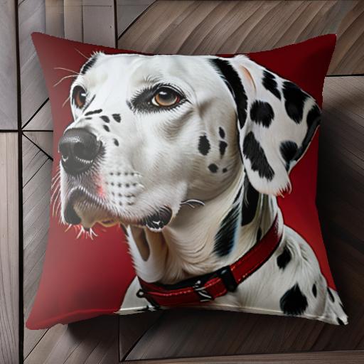 赤い首輪 ダルメシアン 赤い背景 クッションカバー 45×45cm アニマル柄 おしゃれ 可愛い クッション本..
