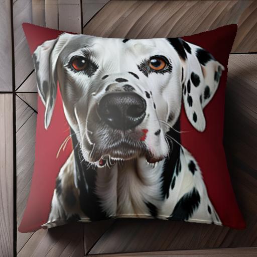 赤い背景 ダルメシアン 犬の肖像画 クッションカバー 45×45cm アニマル柄 おしゃれ 可愛い クッション本体付き 正方形 犬ファン 赤い背景 ダルメシアン 犬の肖像画 クッションカバー 45×45cm アニマル柄 おしゃれ 可愛い クッション本体付き 正方形 犬ファン