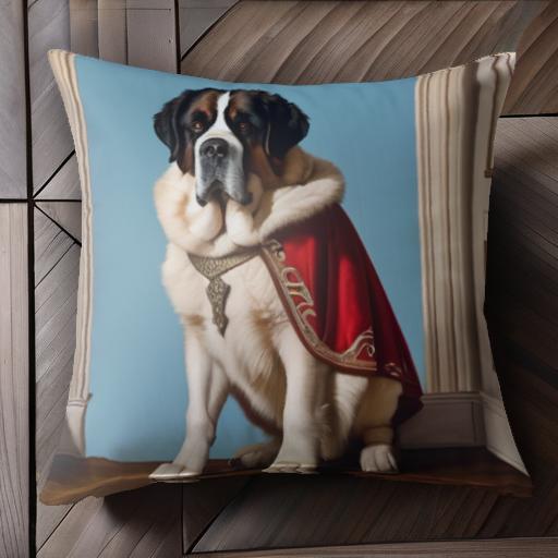 マント セントバーナード 王室 クッションカバー 45×45cm アニマル柄 おしゃれ 可愛い クッション本体..