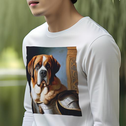 長袖Tシャツ 人間用 メンズ 秋春夏 プリント レジャー アウトドア カジュアル かわいい 犬ファン 騎士の甲冑 セントバーナード 室内 クラシックアート 長袖Tシャツ 人間用 メンズ 秋春夏 プリント レジャー アウトドア カジュアル かわいい 犬ファン 騎士の甲冑 セントバーナード 室内 クラシックアート
