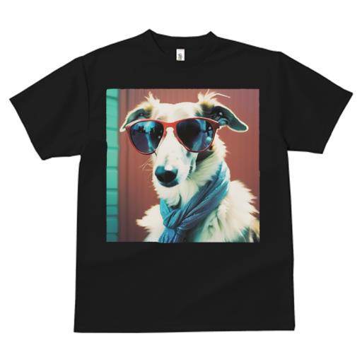 Tシャツ メンズ キッズ 犬ファン 半袖 春夏 犬柄 プリント カジュアル かわいい 人間用 フィットネス ダンス サングラス ボルゾイ スカーフ