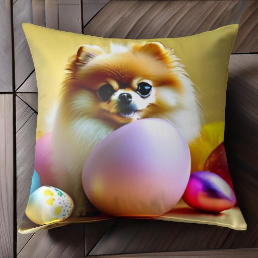 イースターエッグ ポメラニアン カラフル お祝い 春 クッションカバー 45×45cm アニマル柄 おしゃれ 可愛い クッション本体付き 正方形 犬ファン イースターエッグ ポメラニアン カラフル お祝い 春 クッションカバー 45×45cm アニマル柄 おしゃれ 可愛い クッション本体付き 正方形 犬ファン